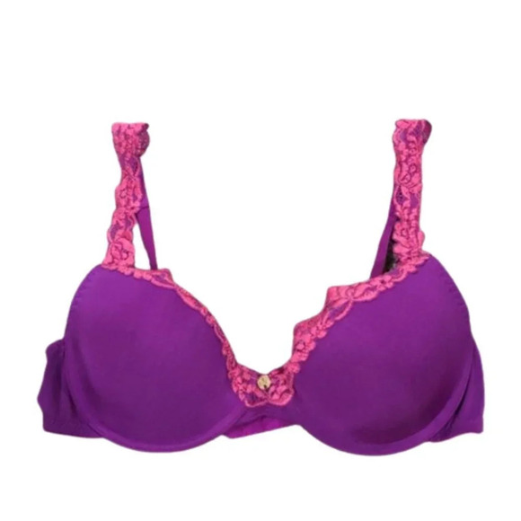 Natori purple with pink lace bra size 32C - Picture 1 of 7